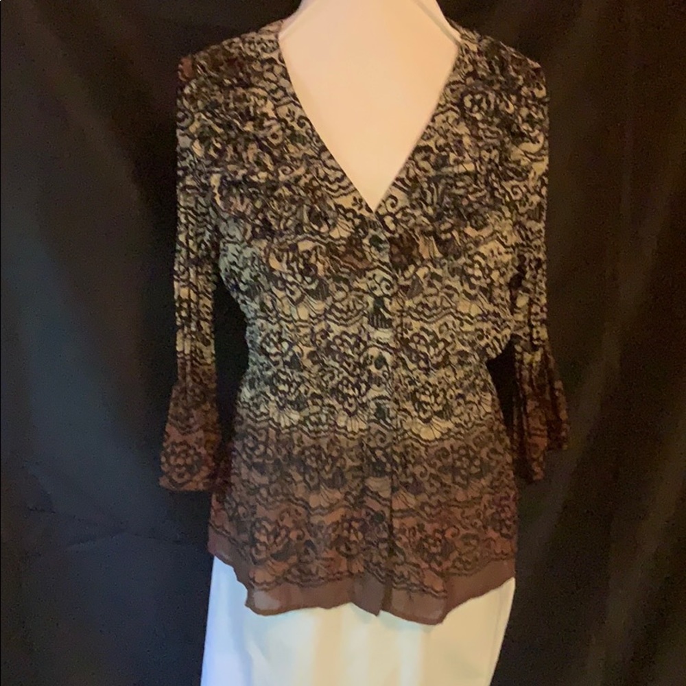 Beautiful cream and brown hombre blouse